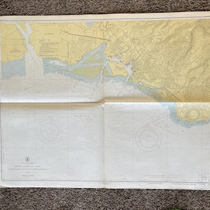 Large 1950s Map of Hawaii and Oahu 32 x 46, Pearl Harbor Maps, Vintage Travel Art, Hawaiian Artwork, Hawaiian Souvenirs Gifts, Island Art