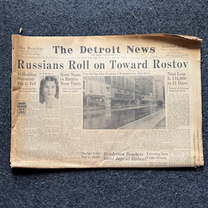 1943 Berlin Riots, Late WW2 European Theatre Newspaper, Original Vintage World War 2 Memorabilia, Dad Gifts, Wall Decor, Military Antiques