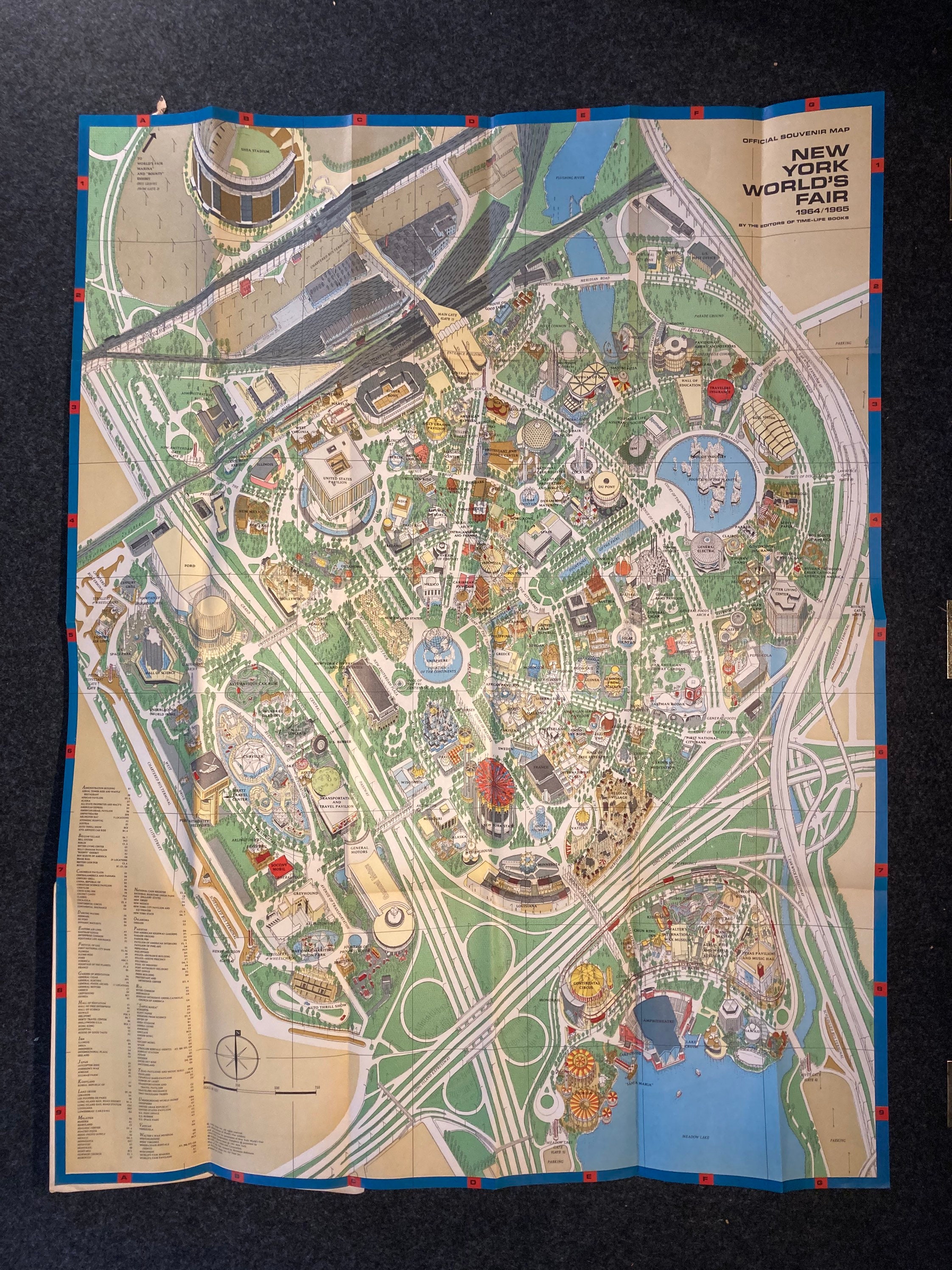 1964-new-york-worlds-fair-official-map-souvenir-map-of-etsy