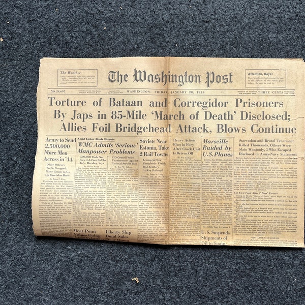 1945 WW2 Bataan Death March Prisoners Liberated Day Of - Japanese Empire Defeated Allied Forces Philippines Liberated - Original Vintage New