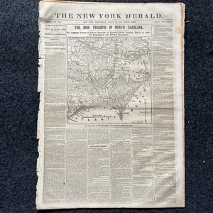 1862 Burnside Expedition North Carolina Invasion, Famous Civil War Battle, Civil War Map Original Newspaper, Virginia History Memorabilia,