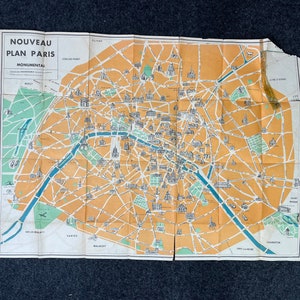 Original 1929 Paris Karte - Paresian Karte von Frankreich - Vintage Paris Art Decor - Nouveau Plan Paris - Vintage Wand Dekor