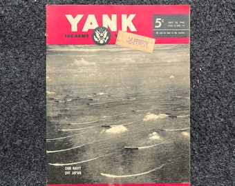 1945 US Propaganda WW2 Yank Magazine Collectible Military Magazine Memorabilia, Anniversary Gifts for Him, Vintage Military Wall Decoration