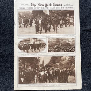 第一次世界大戦のヴィンテージ新聞写真セクション、第一次世界大戦の記念品とギフト、歴史とオタクのお土産、ヴィンテージのオリジナル新聞