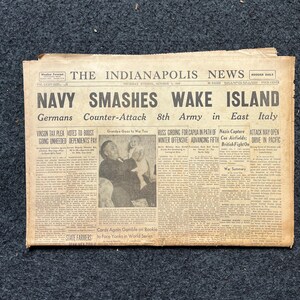 WW2 1943 Battle for Wake Island Philippines History and Resistance - Luzon Invasion - Vintage Newspaper Original World War 2 Memorabilia