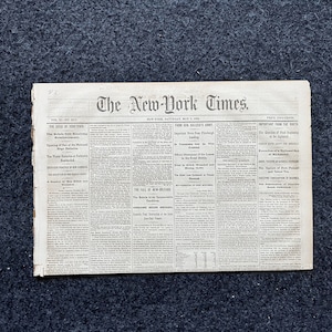 1862 Fall von New Orleans und Schlacht von Yorktown, Bürgerkrieg Original Zeitung, Geschichtsmemorabilien Geschenk, Geschenke für Papa, Vintage Sammlerstücke