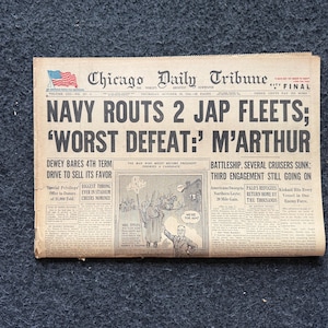 1944 Battle of Leyte Gulf – Yanks Widen Leyte Offensive – Original Vintage Newspaper Military Memorabilia