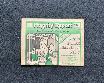 Vintage 1970s Feminist Newspaper, The Majority Report 2nd Wave Feminism, LGBT Memorabilia, Feminist Gifts, Female Empowerment, Gifts E