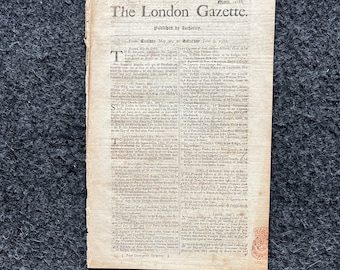 1780 King George in Poland, London Gazette, History Wall Art, Original Antique Pamphlet, American President History and Wall Decoration