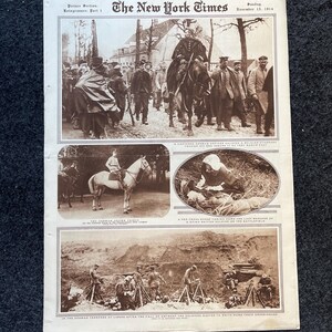 第一次世界大戦のヴィンテージ新聞写真セクション、第一次世界大戦の記念品とギフト、歴史とオタクのお土産、ヴィンテージのオリジナル新聞