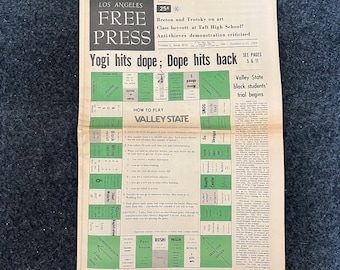 1970s CounterCulture LGBT Los Angeles Free Press, Black Panther Party, Underground Far-Left Newspaper, Vintage Newspaper, Original Newspaper