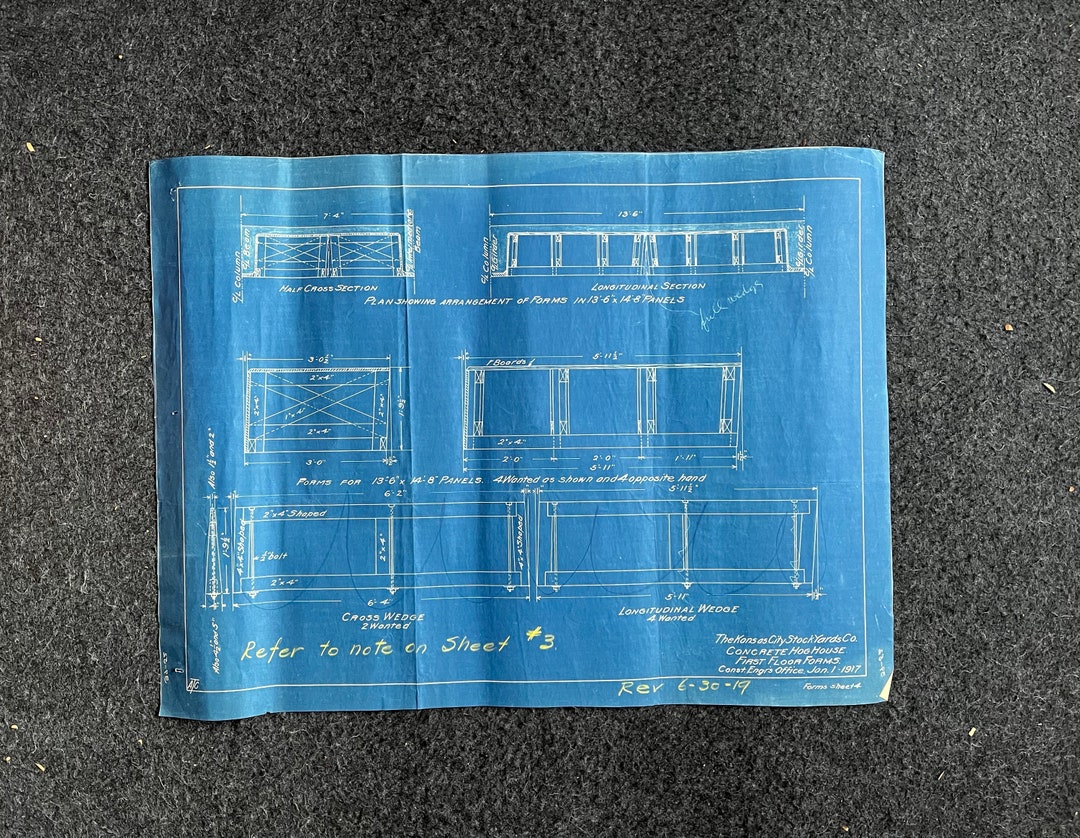 1916 KC Stockyard Hog House Blueprints Vintage KC Wall Decor 1916-kc-stockyard-hog-house-blueprints-vintage-kc-wall-decor