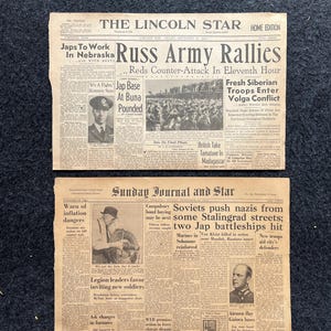 1942 Battle For Stalingard, Operation Barbossa, WW2 German Invasion of Russia, Original Newspaper, Military Gifts, Russian decor, WW3, USSR