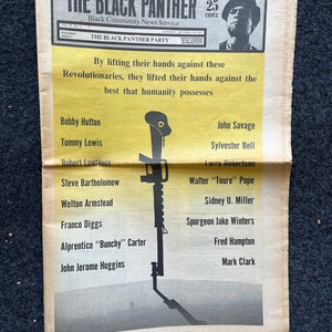 1970 Black Panther Memorial Newspaper Political Party Support Propaganda, Education Art Civil Rights Memorabilia, Vietnam Souvenirs and Gift