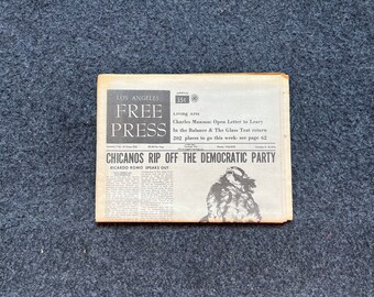 1970s CounterCulture LGBT Los Angeles Free Press, Black Panther Party, Underground Far-Left Newspaper, Vintage Newspaper, Original Newspaper