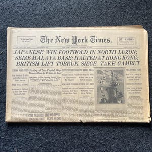 WW2 Fall of Manila Philippines History and Resistance, Antique Gifts for Him,1942 Luzon Invasion, Vintage Newspaper World War 2 Memorabilia