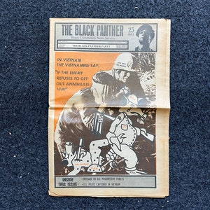 1970 Vietnam War Black Panther Political Party Support Propaganda, Education Art Civil Rights Memorabilia, Vietnam Newspapers, History Gifts