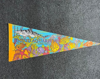 Marineland Florida, Aquarium Souvenirs, Sailing Gifts, Large Original Vintage Felt Pennant, Wall Decor, College Dorm Gifts, Vintage Decor, D