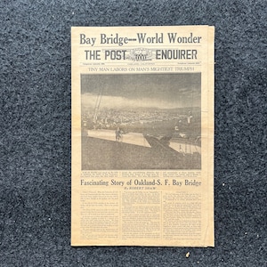 1937 Golden Gate Bridge Eröffnungsbroschüre, San Francisco Souvenirs, Feier von SF Stolz und Geschichte, Bay Area Bridge, Vintage Zeitung