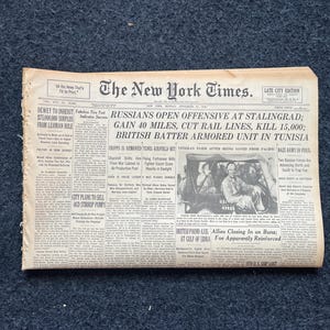 1942 Battle For Stalingrad, Operation Barbosa, WW2 German Invasion of Russia, Original Newspaper, Military Gifts, Russian décor, WW3, USSR