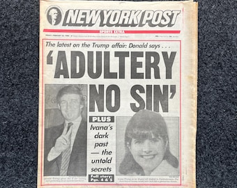 1990 Donald Trump Affair, Trump Gifts and Artwork, Republican decorations, Make America Great Again, Vintage MAGA newspaper