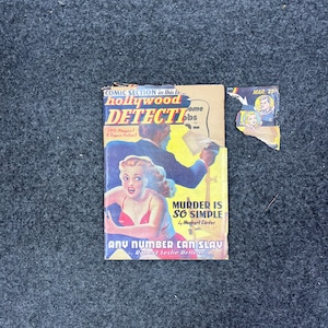 1950 Hollywood Detective Vintage Noir Crime Magazine - Original Detective Novels, Vintage Comics, Vintage Ads, Murder Mystery Novels, Paper