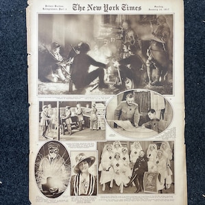 第一次世界大戦のヴィンテージ新聞写真セクション、第一次世界大戦の記念品とギフト、歴史とオタクのお土産、ヴィンテージのオリジナル新聞