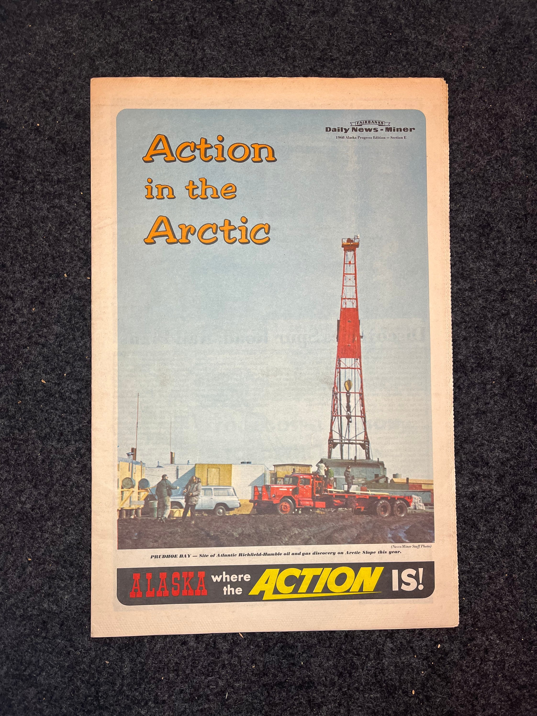 1960er Jahre Fairbanks Alaska Vintage Zeitungen - Air Alaska Alaskan News 5 - Vintage Reiseposter -Americas Last Frontier - Geschichte Alaskas In
