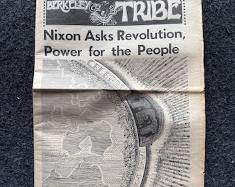 1970s Berkeley Tribe CounterCulture Black Panther Party, Underground Vintage Newspaper, Juneteenth Celebration, California Souvenirs