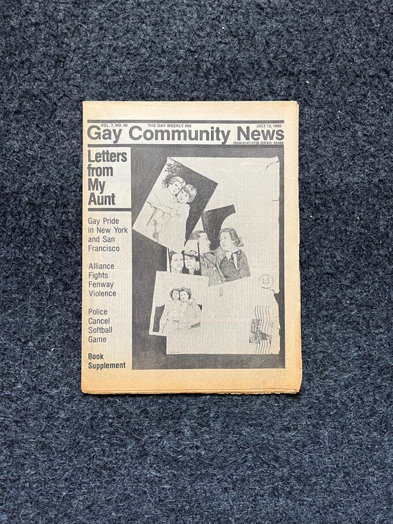 Vintage 1980s Boston LGBT Newspaper, LGBTQIA Memorabilia, Queer Vintage 1980s Boston LGBT Newspaper, LGBTQIA Memorabilia, Queer