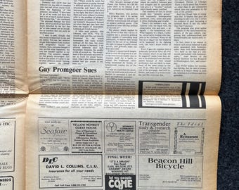 1980s LGBT Newspaper, LGBTQIA Memorabilia, Queer Gifts Artworks