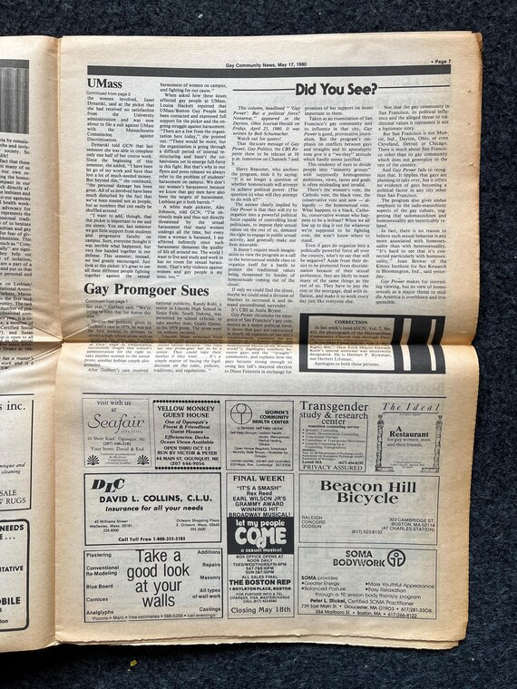 1980s LGBT Newspaper, LGBTQIA Memorabilia, Queer Gifts Artworks