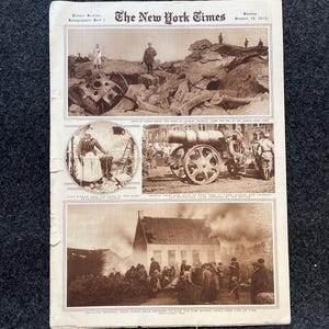 WWI Vintage Newspaper Pictorial Section, World War One Memorabilia and Gifts, History and Nerdy Souvenirs, Vintage Original Newspaper