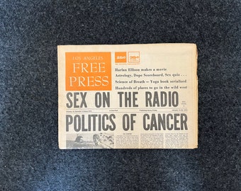 1970s CounterCulture LGBT Los Angeles Free Press, Black Panther Party, Underground Far-Left Newspaper, Vintage Newspaper, Original Newspaper