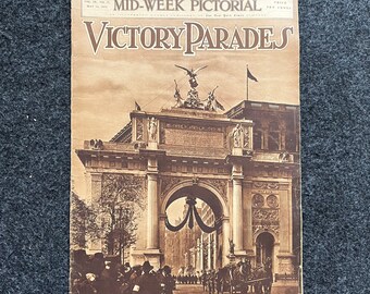 Desfiles de la Victoria de la Primera Guerra Mundial de 1919 – Periódico pictórico del New York Times – World War One Memorabilia Original Vintage Collectible – Nueva York París WWI