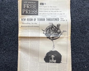 1970s CounterCulture LGBT Los Angeles Free Press, Black Panther Party, Underground Far-Left Newspaper, Vintage Newspaper, Original Newspaper