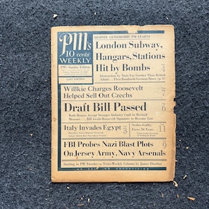 PM Weekly USA Draft, Original Vintage Zeitung, WW2 Erinnerungsstücke, Geschichtsgeschenke, Geburtstagsgeschenke, Vintage Geschichte, Antikes Kunstwerk-Dekor