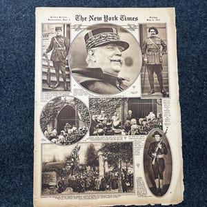 第一次世界大戦のヴィンテージ新聞写真セクション、第一次世界大戦の記念品とギフト、歴史とオタクのお土産、ヴィンテージのオリジナル新聞