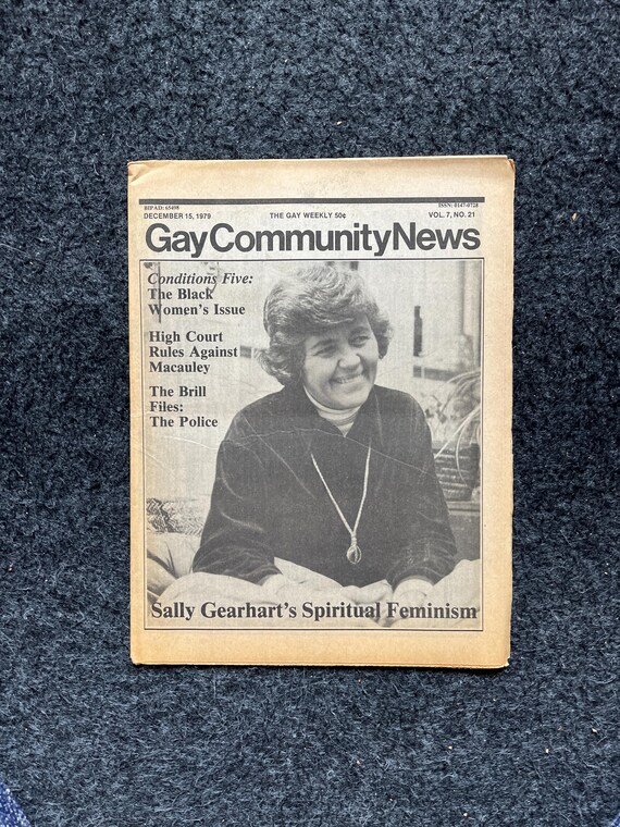 1980s LGBT Sally Gearhart Newspaper, LGBTQIA Memorabilia, Queer
