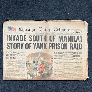 1944 Battle of Leyte Gulf – Yanks Widen Leyte Offensive – Original Vintage Newspaper Military Memorabilia