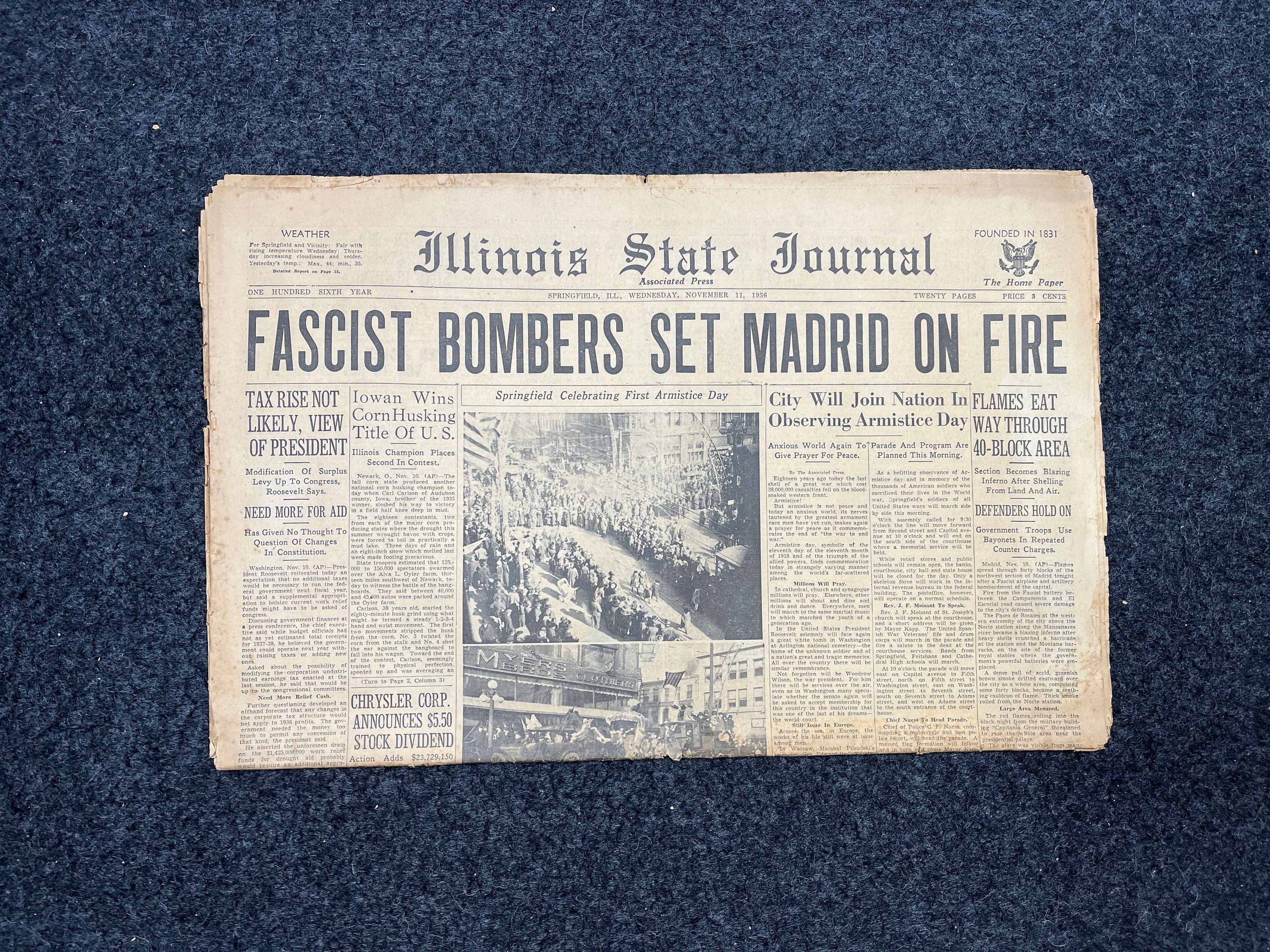 1936 Spanischer Bürgerkrieg Socialosts Take Madrid, Vintage Zeitung, Republikaner und Nationalisten die spanische Geschichte, Francisco De Franc