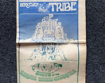 1970s Berkeley Tribe CounterCulture Black Panther Party, Underground Vintage Newspaper, Juneteenth Celebration, California Souvenirs