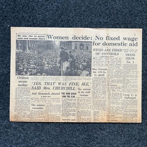 1945 Women in Britain, Feminism, Late WW2 European Theatre Newspaper - Original Vintage World War 2 Memorabilia, Dad Gift, History Present