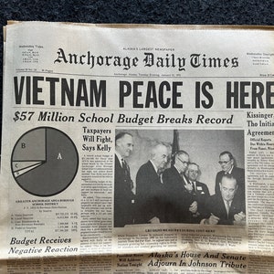 End Of Vietnam War - Nixon Ends War in Vietnam January 24th 1973 - Original Vintage Newspaper