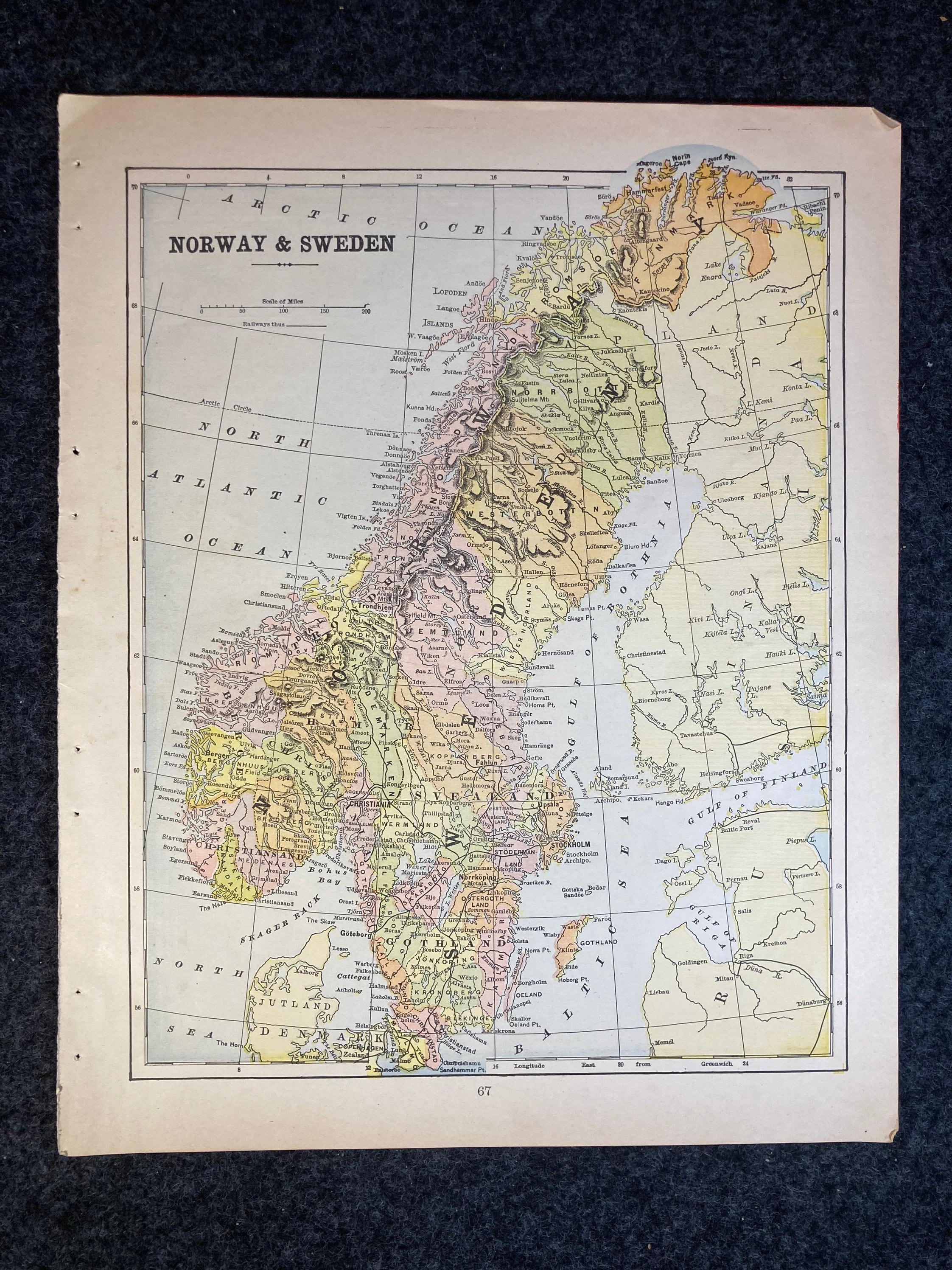 Original 1904 Double sided Map of France Sweden Antique Framed Or Unframed Map Norway American Cartography Vintage Atlas Map Wall
