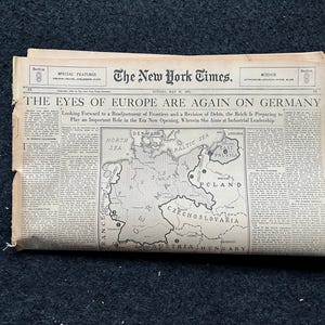1931 All Eyes on Germany, Veteran Dad Gifts, Prelude to WW2, Vintage Newspaper, Original History Gift, WW2 Memorabilia, Gifts for Him
