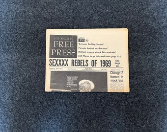 1970s CounterCulture LGBT Los Angeles Free Press, Black Panther Party, Underground Far-Left Newspaper, Vintage Newspaper, Original Newspaper