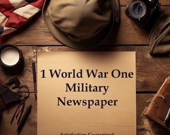 WW1 Mystery Military Newspaper, Vintage World War One Memorabilia, American US Army Gifts for Husband Him, European History French German