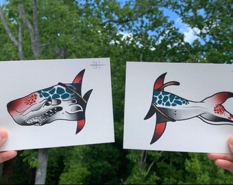 Whale Tattoo Art Print