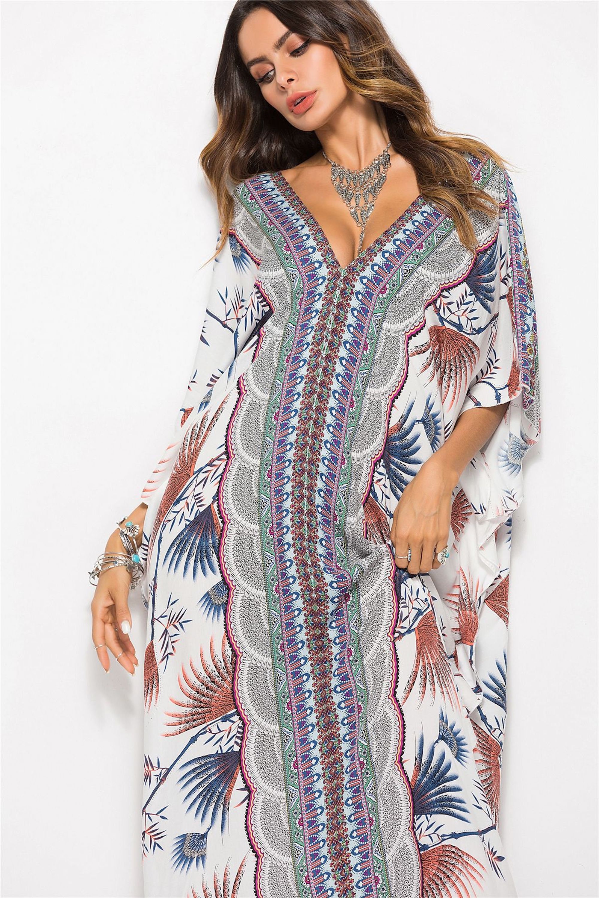 Kaftan Dress Abaya Maxi Beach Coverups for Women UK Casual - Etsy